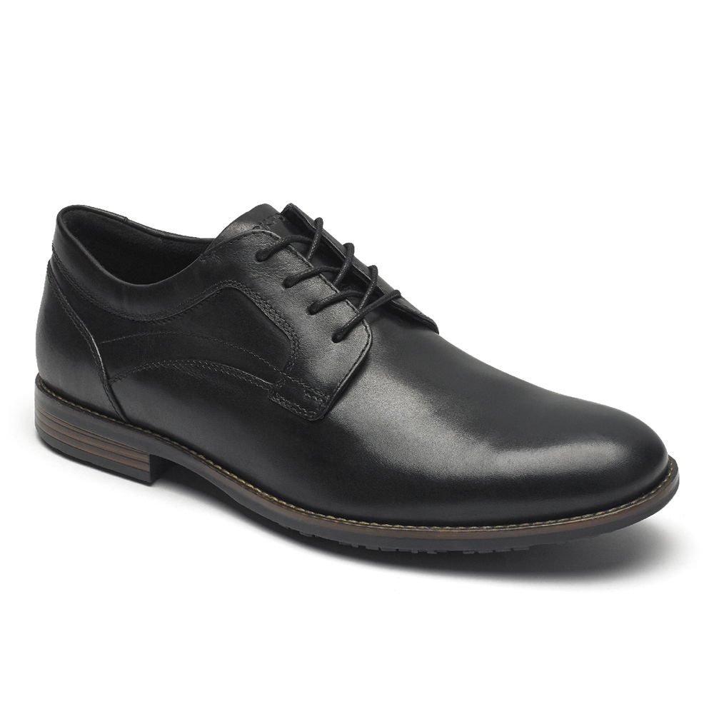 Rockport Mens Oxfords Black - Dustyn Plain Toe - UK 327-WOIVEC